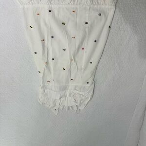 White Blouse with Colorful Embroidery